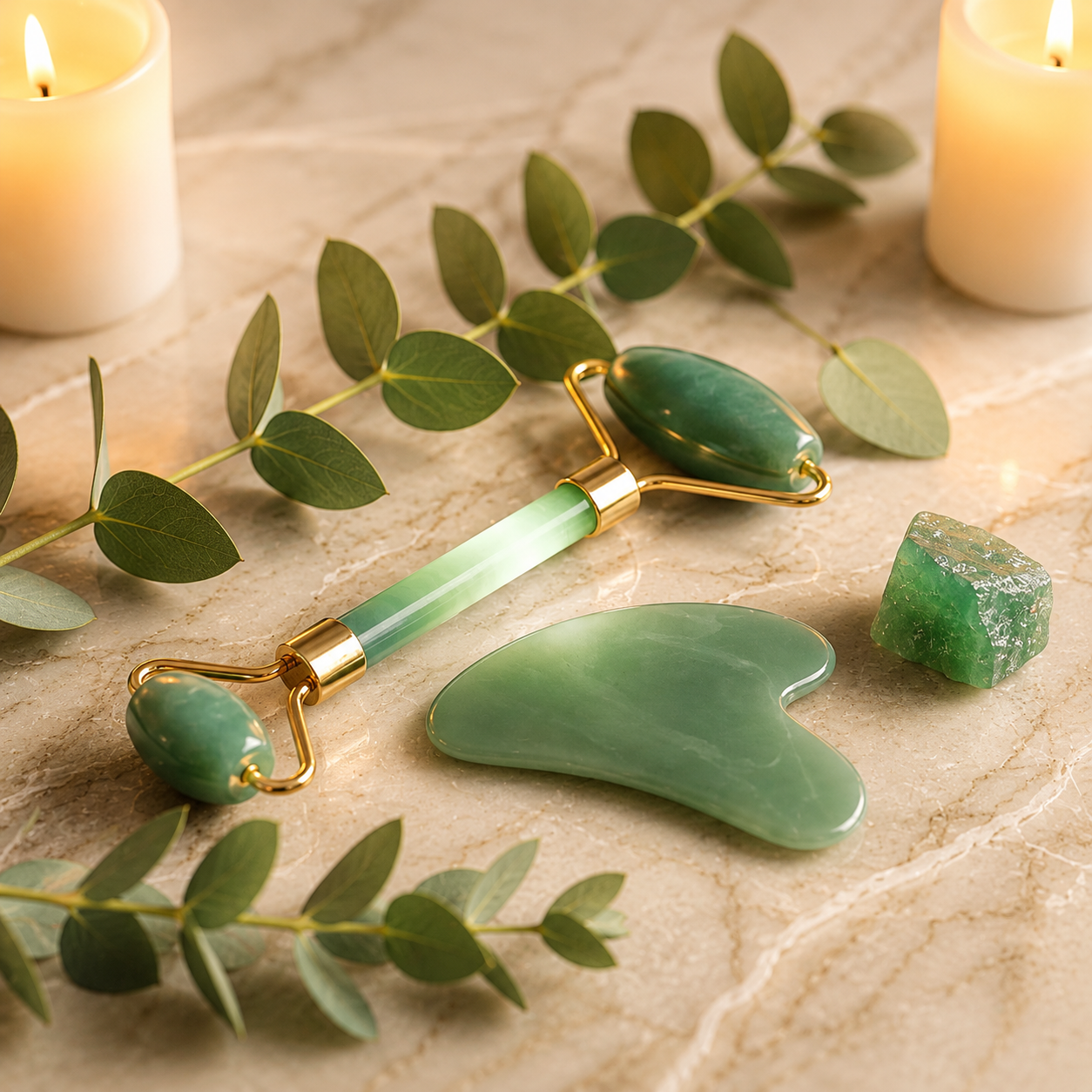Jade Face Roller & Gua Sha Set