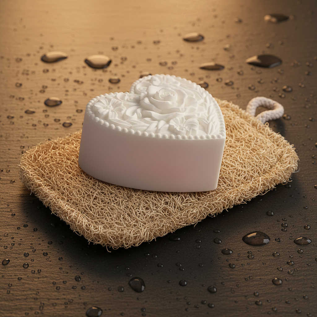 Natural Loofah - Lifestyle with soap