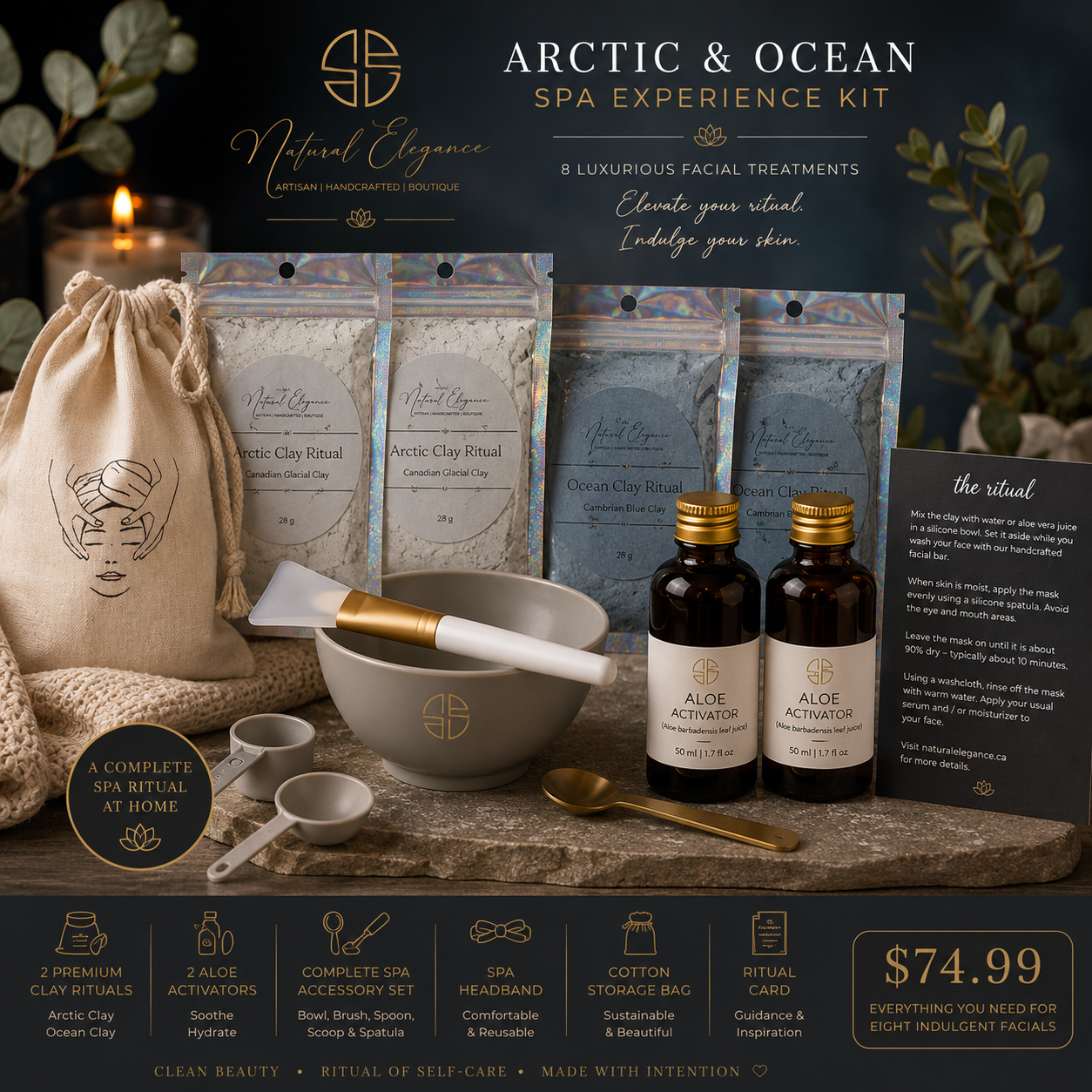 Arctic & Ocean Clay Spa Experience Kit